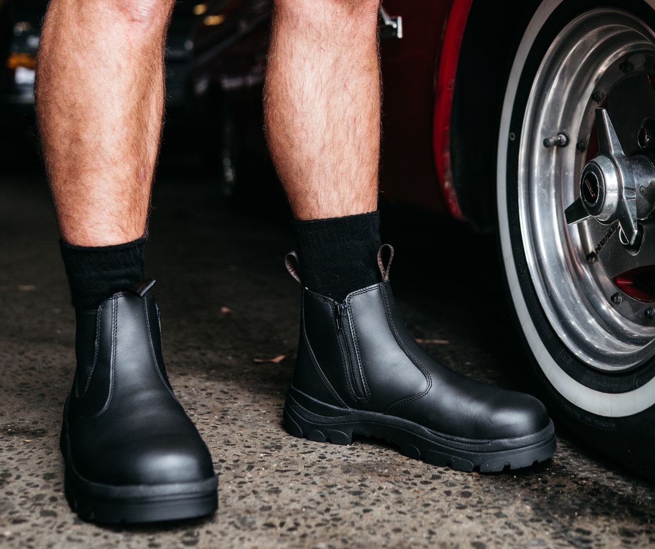 390BZN Zip Pull on Boots - Black