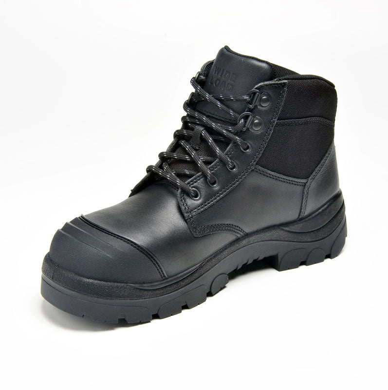 690BL 6inch Steel Toe Lace Up Work Boot - Black