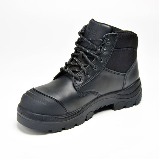 690BL 6inch Steel Toe Lace Up Work Boot - Black