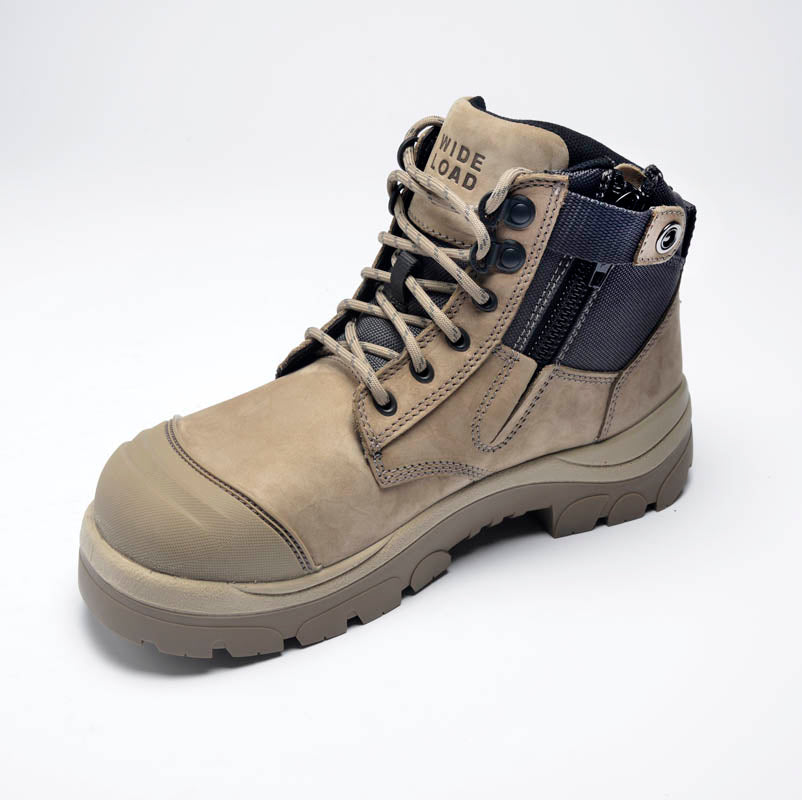 690SZ 6inch Steel Toe Work Boot - Stone – Wide Load Footwear
