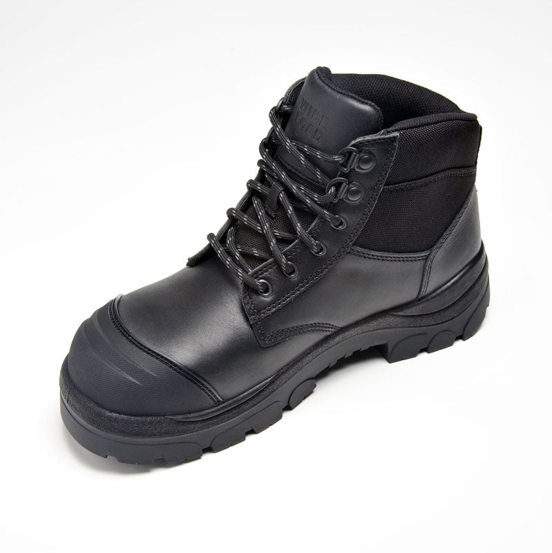 690BL 6inch Steel Toe Lace Up Work Boot - Black