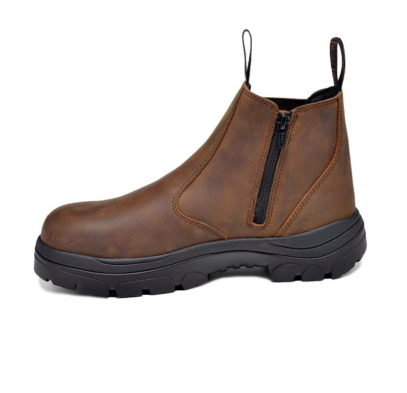 390CZN Zip Pull on Boots - Brown