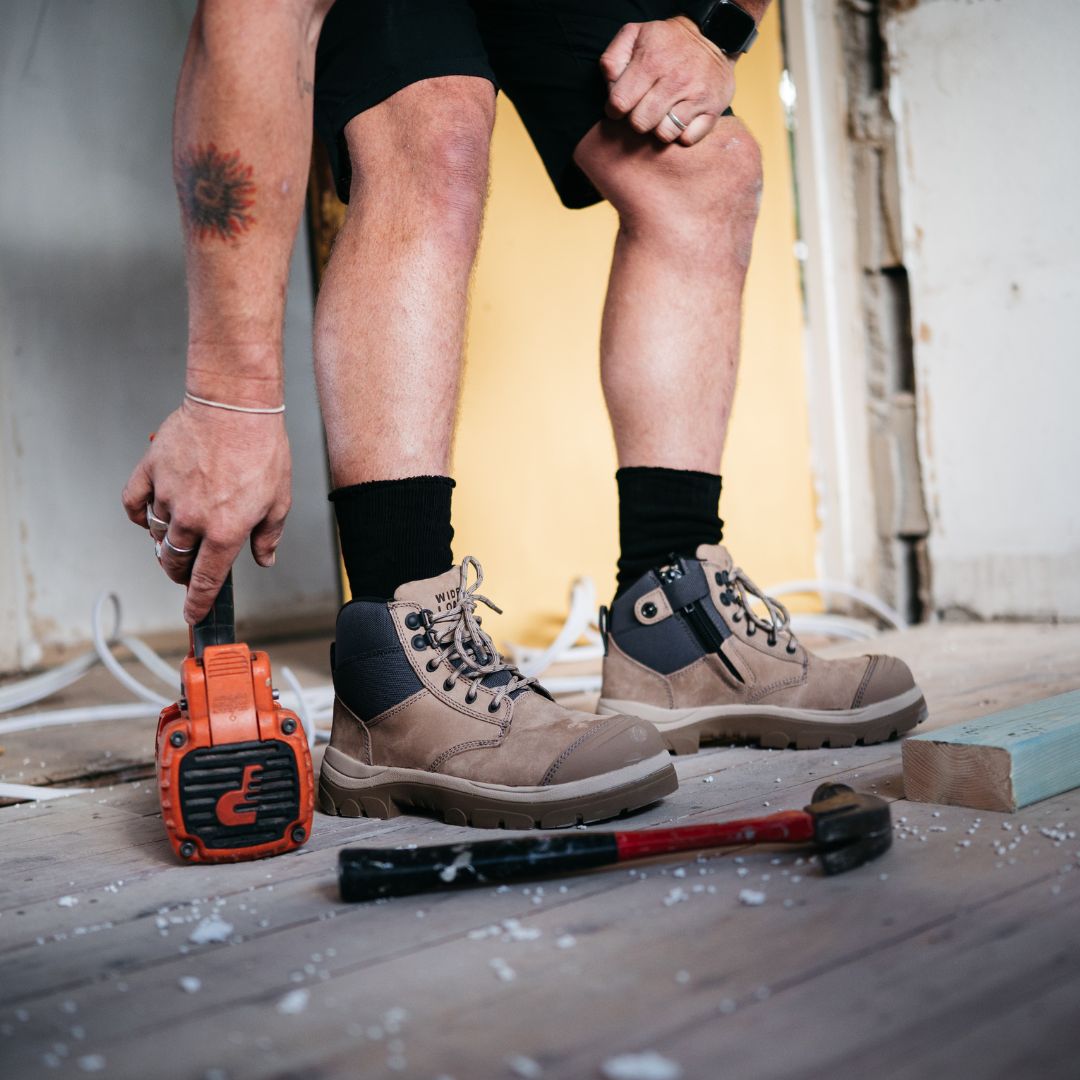 690SZ 6inch Steel Toe Work Boot - Stone – Wide Load Footwear